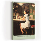 Paul Sinus Wandbild in 40x60cm The Girl in the Bar nostalgische Szene einer Frau an der Bar in Bilder Stil für stilvolle Raumgestaltung