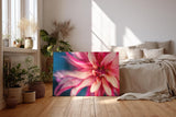 Sinus Art Wandbild 120x80cm Makroaufnahme einer farbenprächtigen Dahlie mit weichen Formen und kraftvoller Blütenmitte