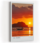 Paul Sinus Kunstdruck 40x60cm El Nido Sonnenuntergang – Feuer am Horizont über dem Meer der Philippinen