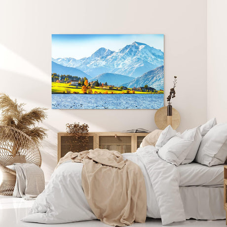 Paul Sinus Wandbild 120x80cm Rätische Alpen Alpensee See Bergsee Blau Natur