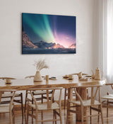 Paul Sinus Wandbild 120x80cm Norwegen Berge Polarlichter Sternenhimmel Nacht