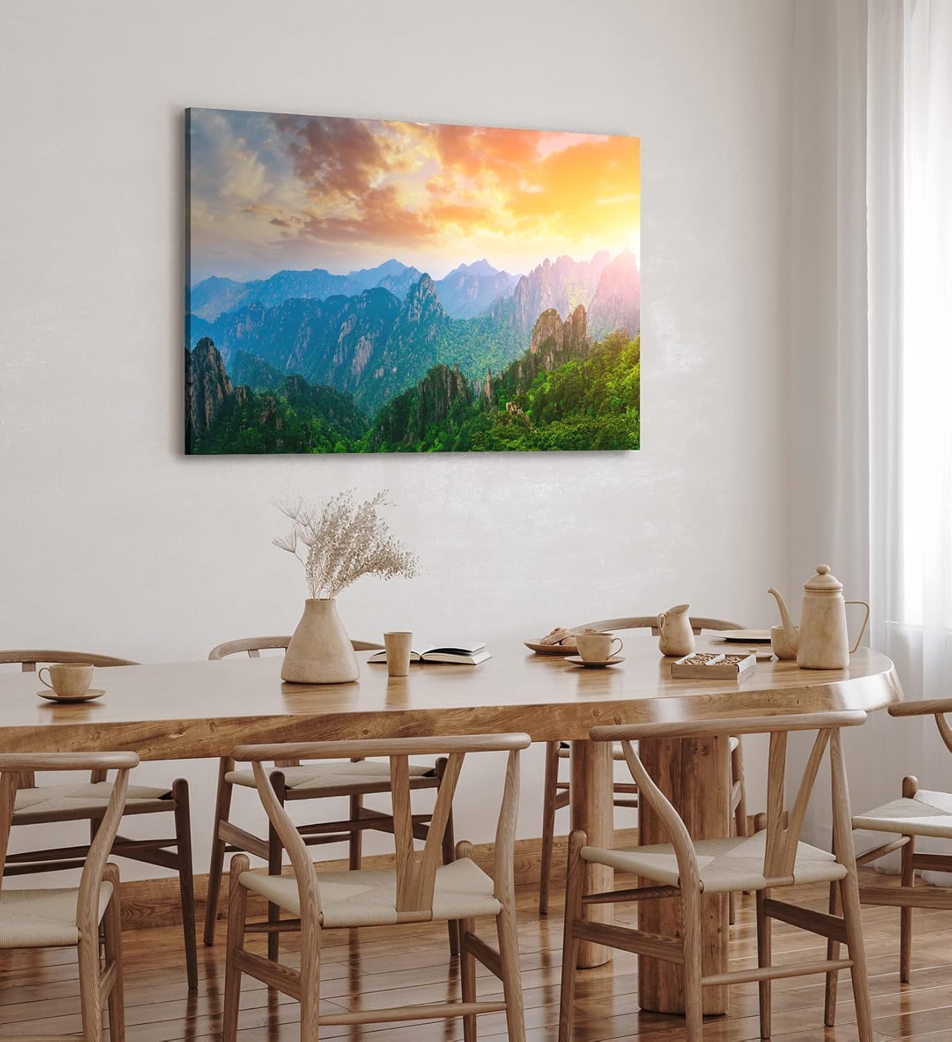 Paul Sinus Wandbild 120x80cm Huangshan Gebirge China Berge Landschaft Sonnenuntergang