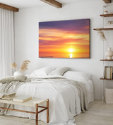 Paul Sinus Wandbild 120x80cm Roter Himmel Sonnenuntergang Meer Schwan Horizont
