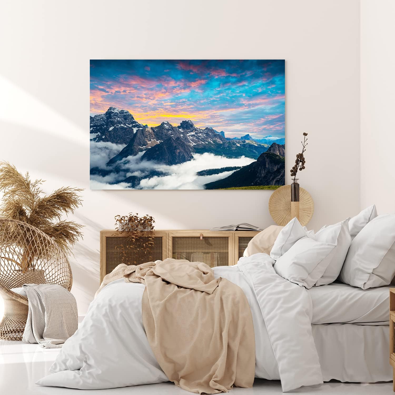 Paul Sinus Wandbild 120x80cm Drei Zinnen Dolomiten Südtirol Berge Alpen Sonnenuntergang