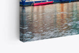 Paul Sinus Wandbild 120x80cm Amsterdam Holland Kanal Boote traditionelle Häuser