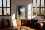 Paul Sinus Wandbild in 40x60cm Abstract Nightfall – Zeitgenössische abstrakte Kunst mit kontrastreicher Geometrie und strukturierten Flächen