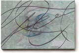 Sinus Art Wandbild 120x80cm Dynamische Linienführung auf grauer Fläche mit Pastelltönen in Blau, Rosa und Grün