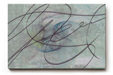 Sinus Art Wandbild 120x80cm Dynamische Linienführung auf grauer Fläche mit Pastelltönen in Blau, Rosa und Grün
