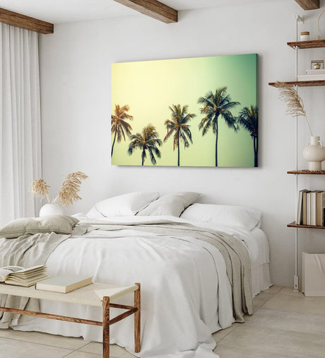 Wandbild 120x80cm Südseeparadies Palmen Sonne Sommer Grün
