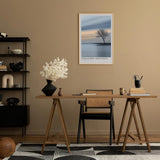 Paul Sinus Leinwandbild 40x60cm minimalistische Landschaft mit einsamem Baum und sanften Farbverläufen, beruhigende Wandkunst