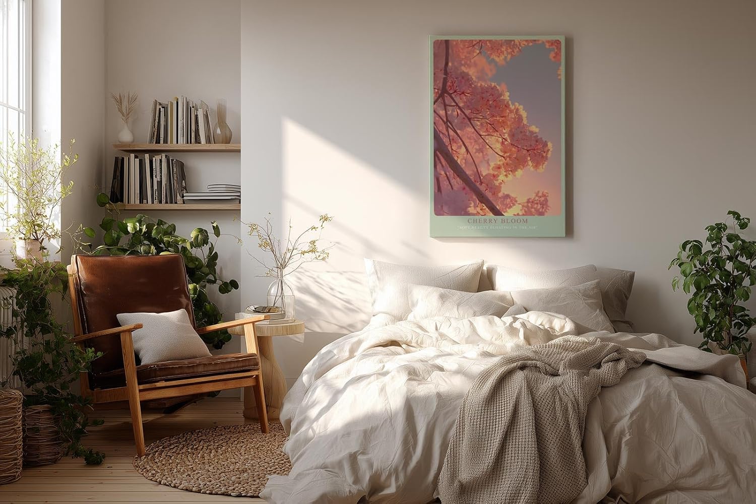 Paul Sinus Wandbild in 40x60cm Cherry Bloom – zarte Kirschblüten im sanften Abendlicht in romantischer Farbgebung