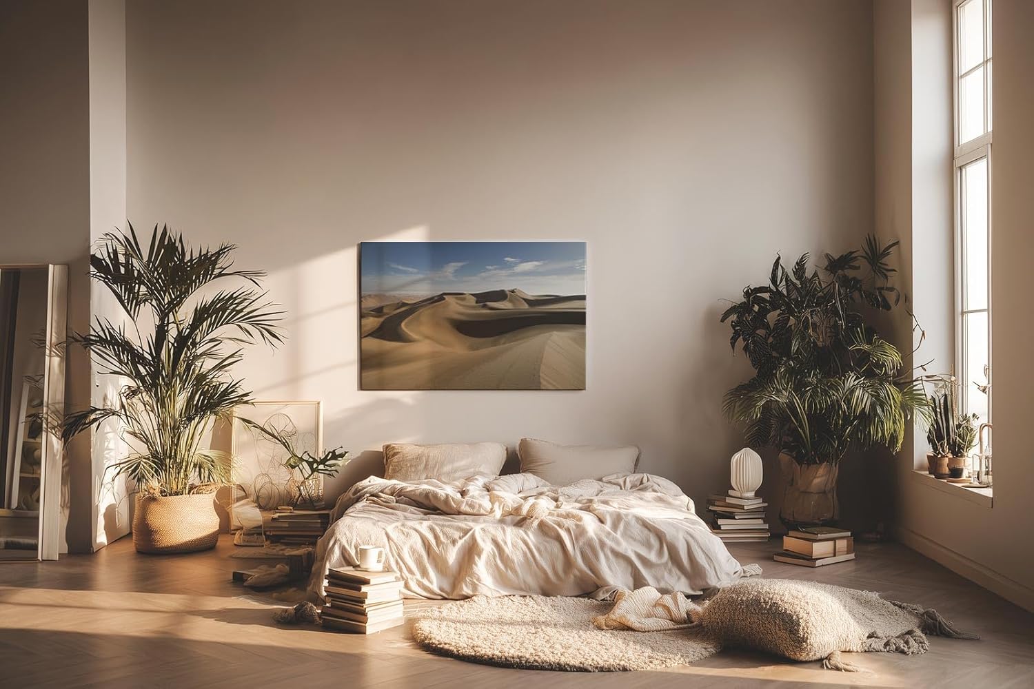 Sinus Art Wandbild 120x80cm Geschwungene Dünen mit feinem Schattenverlauf – minimalistische Naturkraft pur