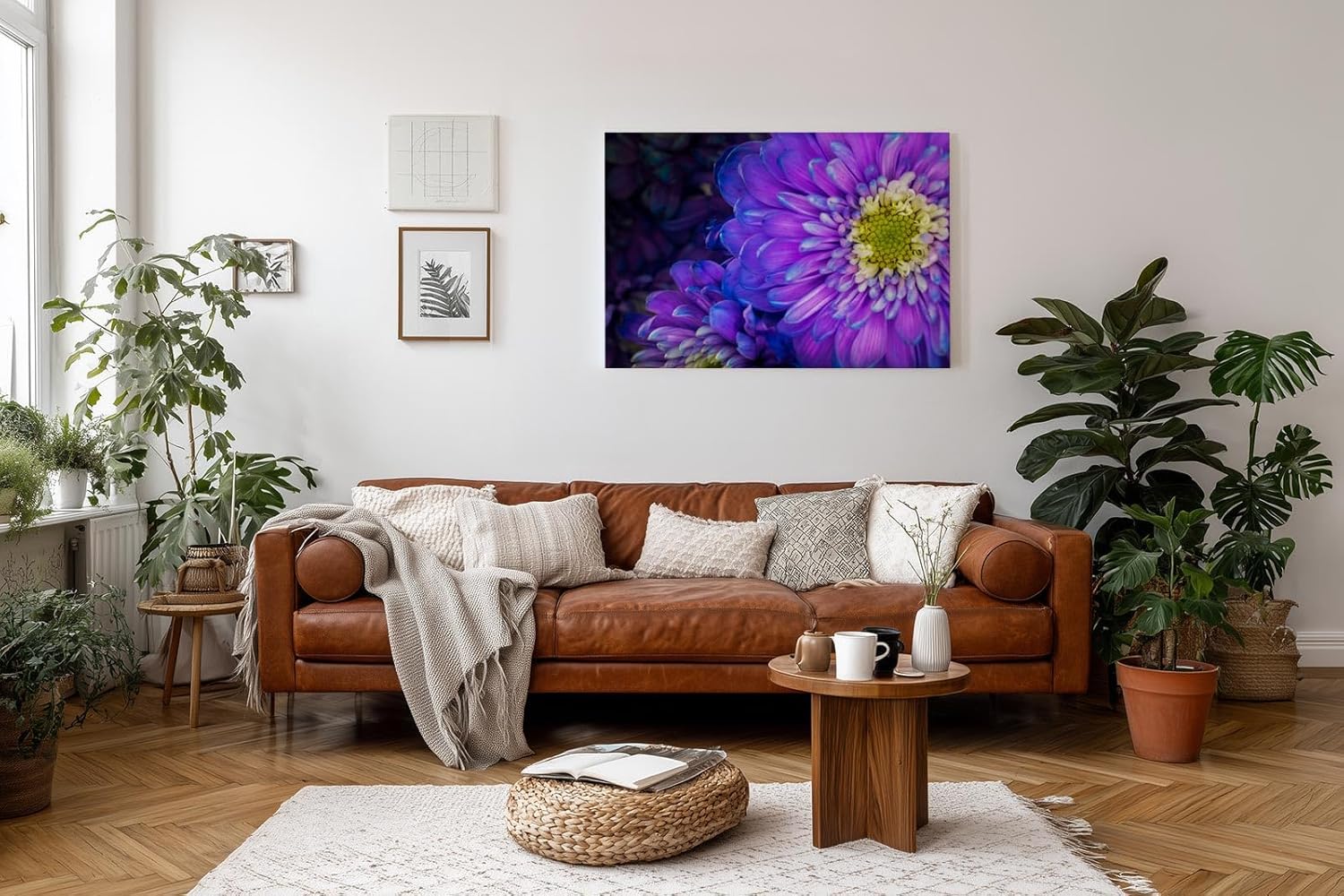 Sinus Art Wandbild 120x80cm Zwei Blüten in Nahaufnahme – detailreich und harmonisch miteinander verschmolzen