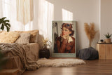 Paul Sinus Wandbild in 40x60cm Ready for Takeoff, Boys – Pin-up-Pilotin in Lederjacke und Fliegerbrille mit verträumtem Blick