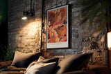 Paul Sinus Kunstdruck 40x60cm Autumn Arabesque herbstliche Blätterpracht in warmen Orange- und Brauntönen mit Ornamentstruktur