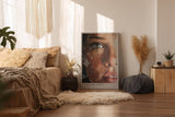 Paul Sinus Wandbild in 40x60cm The Tide Inside hyperrealistisches Porträt eines grünen Auges mit Wasser und Lichtreflexen