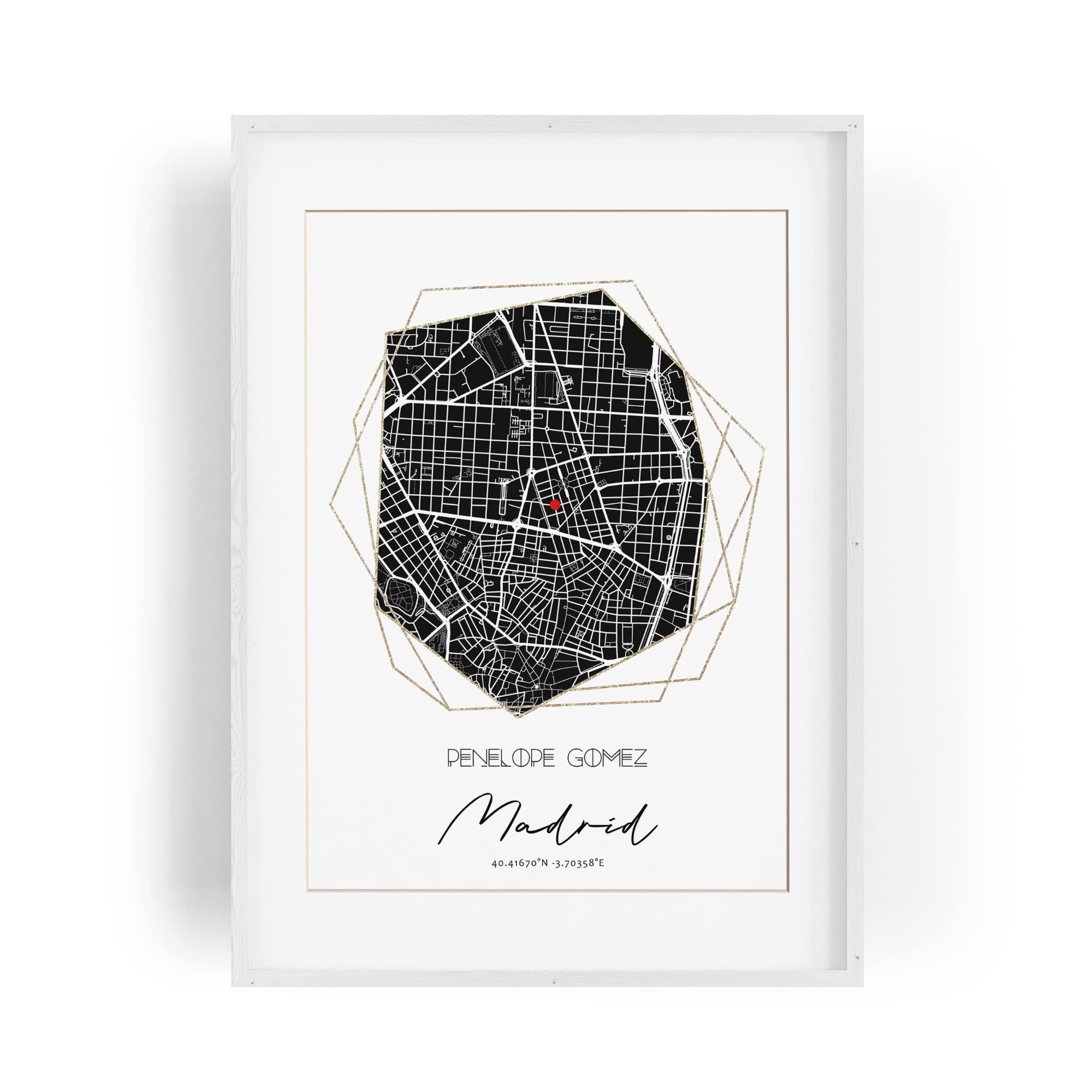 Paul Sinus Bilderrahmen einzigartig mit deinen GPS Koordinaten und Namen. 30cm x 42cm Holz Wechselrahmen mit Glas. personalisiertes Geschenk. (ohne Rahmen)