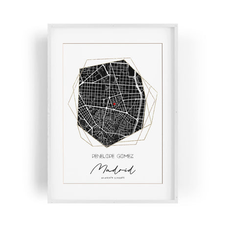 Paul Sinus Bilderrahmen einzigartig mit deinen GPS Koordinaten und Namen. 30cm x 42cm Holz Wechselrahmen mit Glas. personalisiertes Geschenk. (ohne Rahmen)