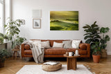 Sinus Art Wandbild 120x80cm Tief liegendes Licht über grünen Hügeln mit typischer Zypressenallee und Bauernhof