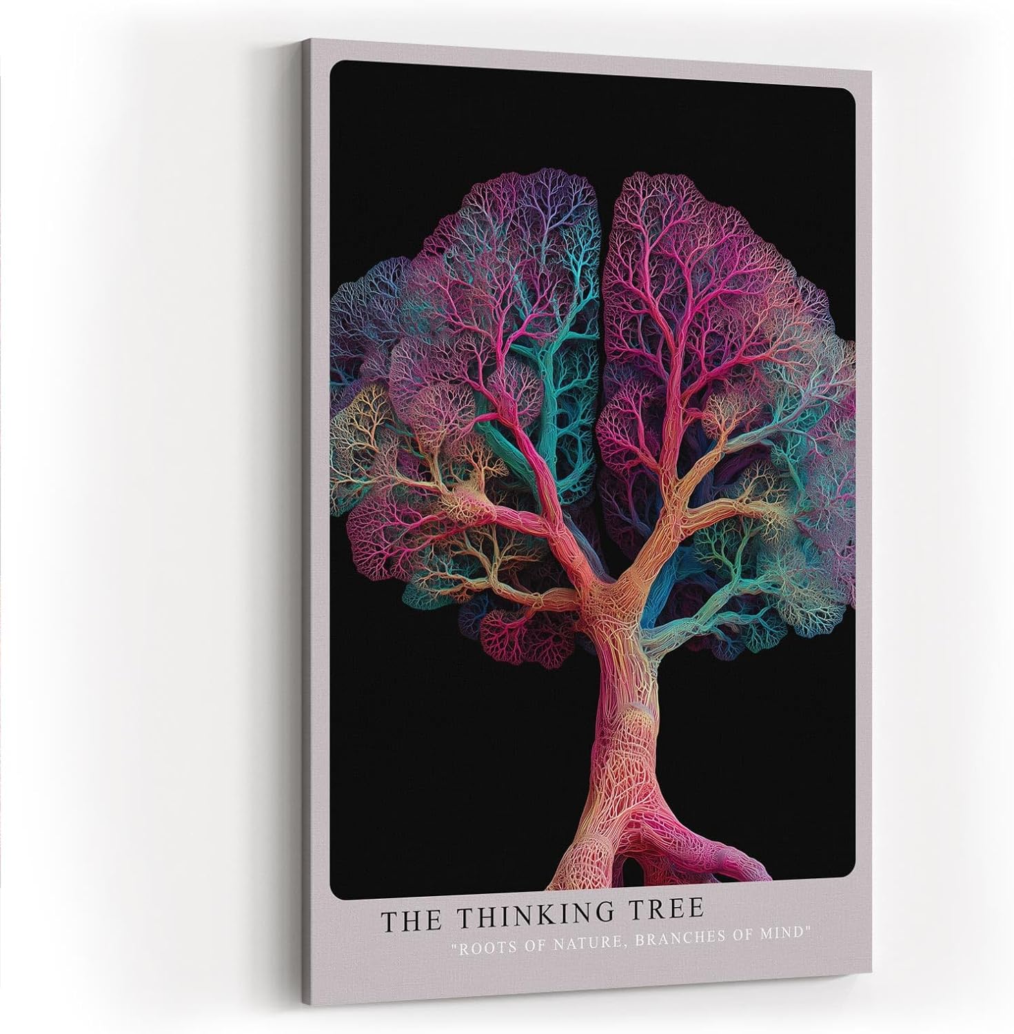 Paul Sinus Wandbild in 40x60cm The Thinking Tree – farbintensiver Baum mit neuronaler Struktur, moderne Naturund Gedankenmetapher