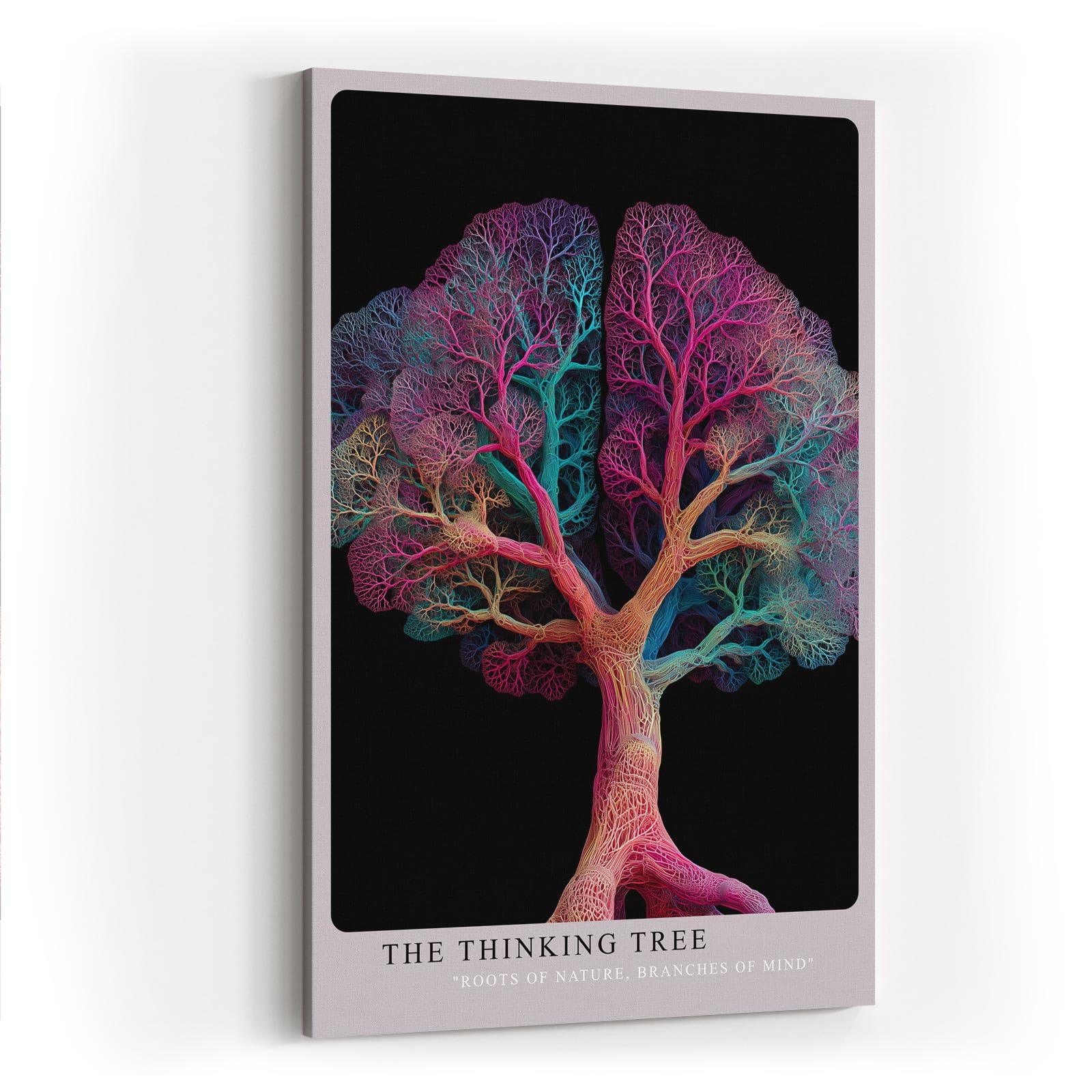 Paul Sinus Wandbild in 40x60cm The Thinking Tree – farbintensiver Baum mit neuronaler Struktur, moderne Naturund Gedankenmetapher