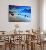 Paul Sinus Wandbild 120x80cm Strand Meer Felsen Steine Abend Horizont Natur
