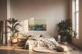 Sinus Art Wandbild 120x80cm Imposantes Alpenpanorama mit goldener Lichtstimmung für kraftvolle Raumwirkung