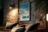 Paul Sinus Kunstdruck 40x60cm Structural Blur Blau Weiß Struktur Urban Abstrakt Dynamik Bewegung