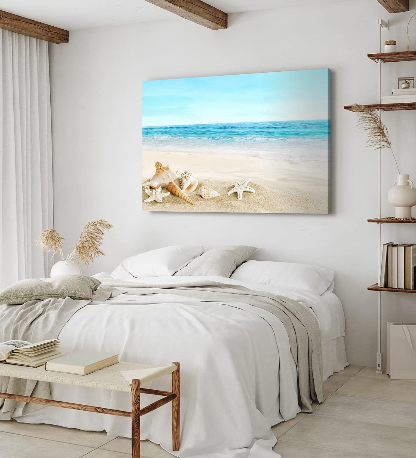 Paul Sinus Wandbild 120x80cm Meer Sandstrand Strand Seesterne Muscheln Sommer