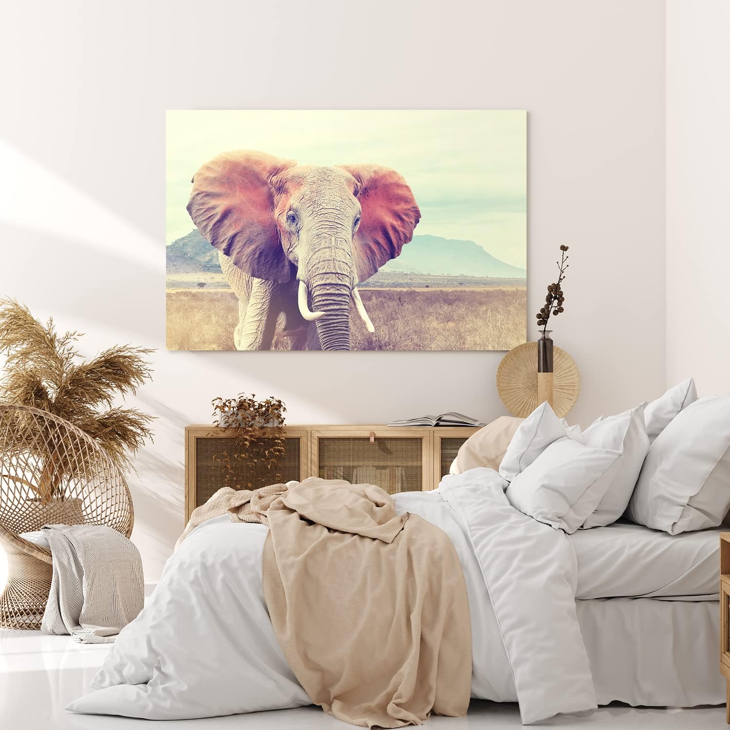 Paul Sinus Wandbild 120x80cm Elefant Stoßzähne Tierfotografie Afrika Safari