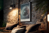 Paul Sinus Kunstdruck 40x60cm Planet Earth – Erde aus dem All mit Sonnenlicht und Sternenstaub