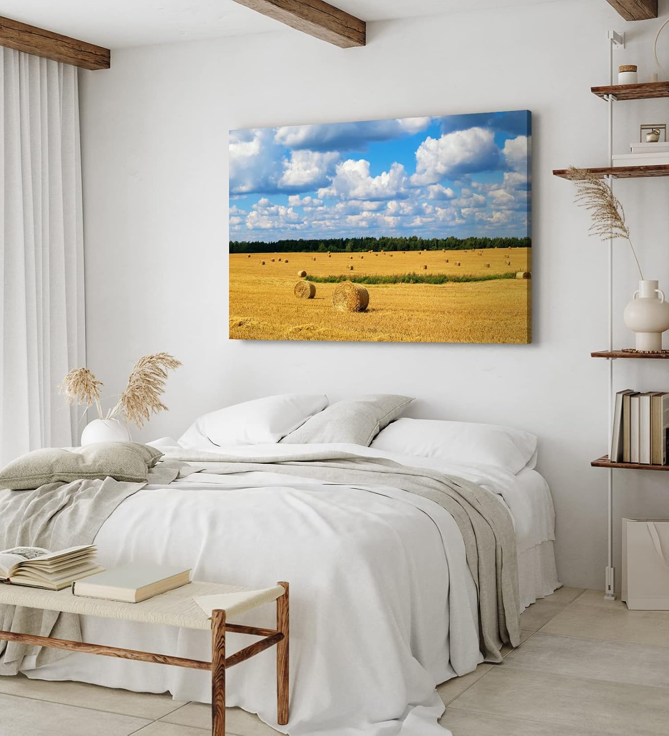 Paul Sinus Wandbild 120x80cm Weizenfeld Weizenernte Feld Natur weiße Wolken
