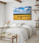 Paul Sinus Wandbild 120x80cm Weizenfeld Weizenernte Feld Natur weiße Wolken