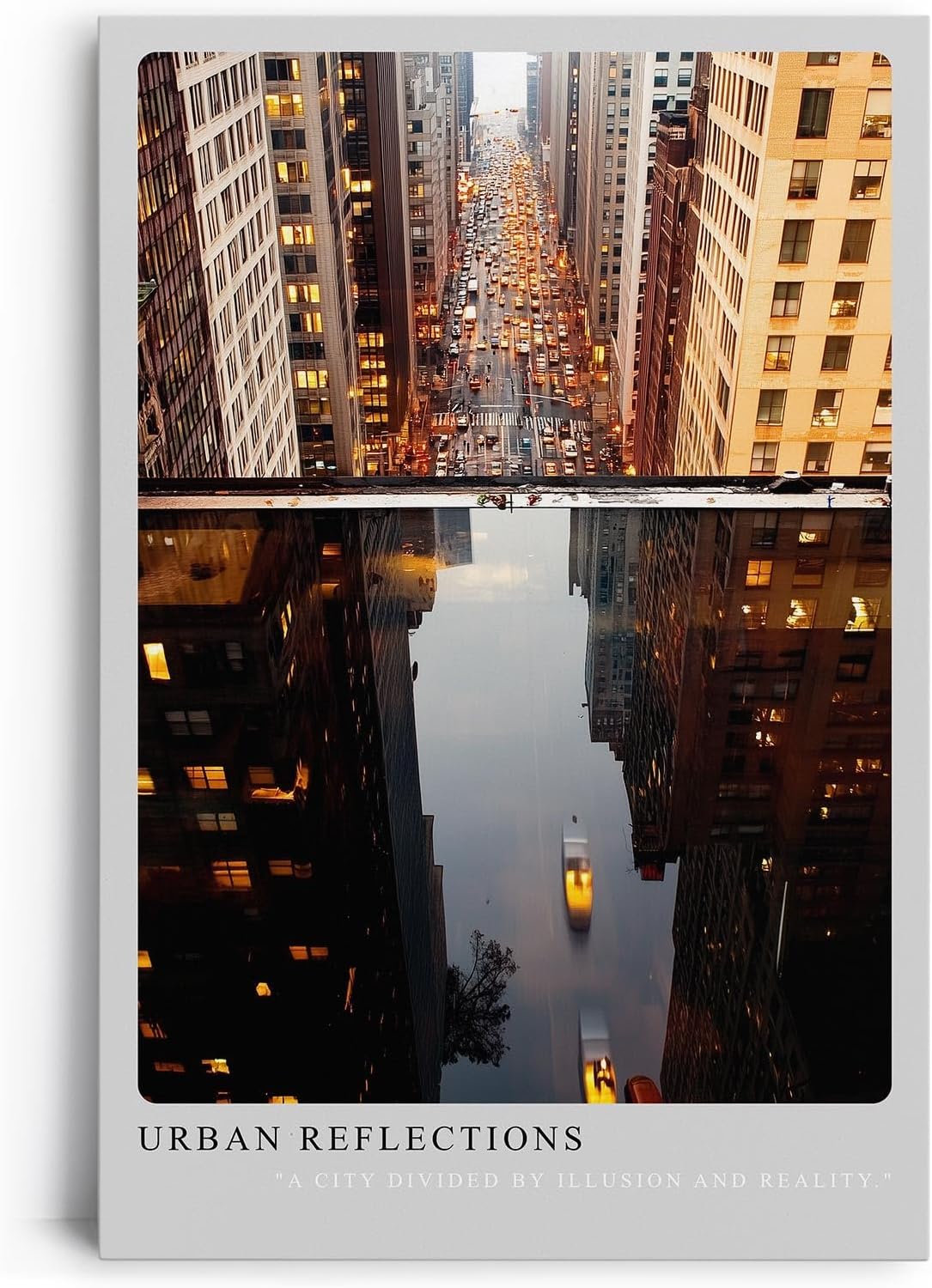 Paul Sinus Leinwandbild 80x120cm Urban Reflections Leinwandbild faszinierende Stadtansicht mit Spiegelung in moderner Architektur