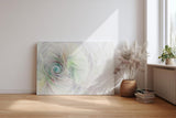Sinus Art Wandbild 120x80cm Feines Wirbelmuster in Pastellfarben wie Mint, Rosé und Hellgrau – beruhigend und harmonisch
