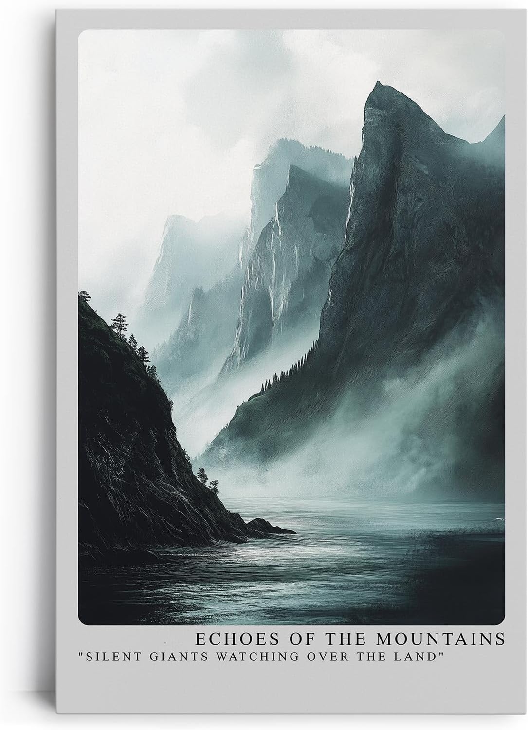 Paul Sinus Leinwandbild 40x60cm Monumentale Bergwelt – Dramatische Felslandschaft im Nebel mit mystischer Atmosphäre und kraftvoller Naturdarstellung