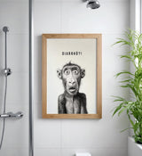 Paul Sinus Poster/Leinwandbild/Rahmenoption Lustiges Affenbild – Witzige Klo-Deko fürs Gäste-WC – Perfekt für Humorvolle