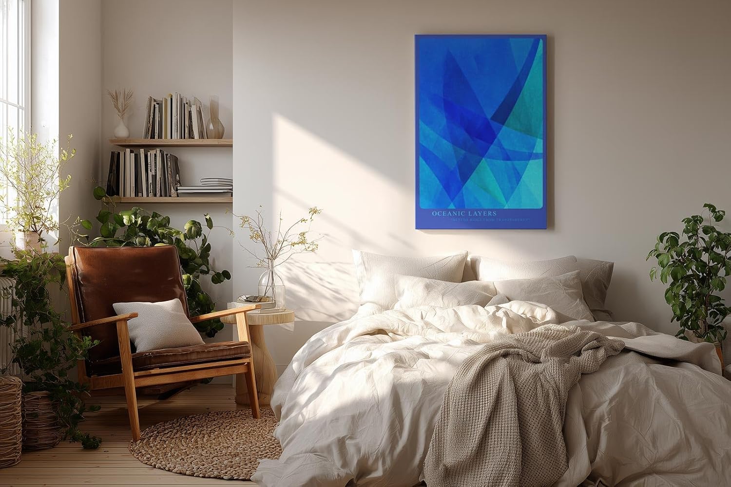 Paul Sinus Wandbild in 40x60cm Oceanic Layers – Abstrakte Tiefen in Blau für moderne Raumgestaltung