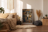 Paul Sinus Wandbild in 40x60cm Faces of Forever – Reliefdarstellung zweier ägyptischer Herrscher in Gold, Blau und Steinstruktur