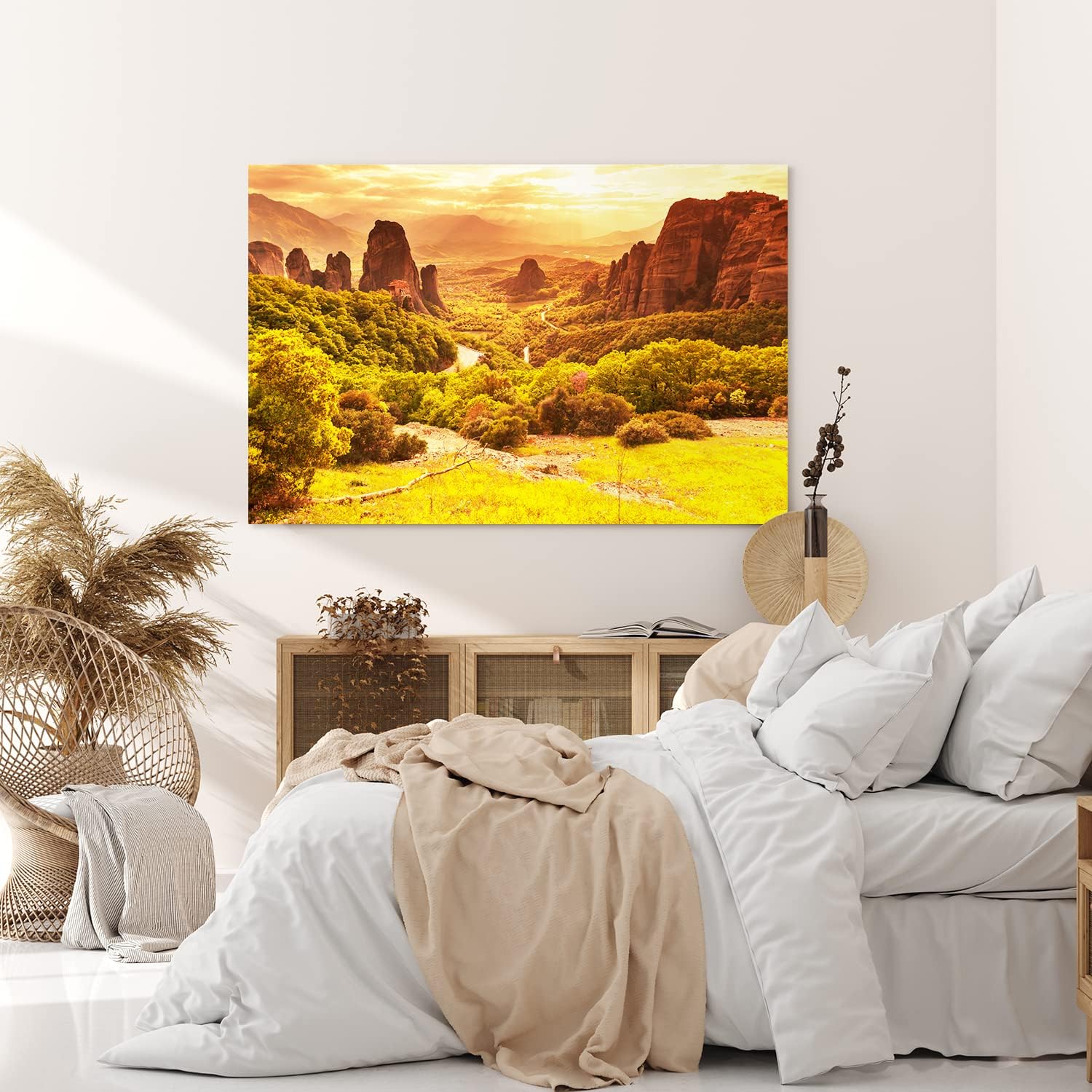 Paul Sinus Wandbild 120x80cm Meteora Kloster Griechenland Steinsäulen Landschaft Berge