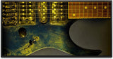 Gitarre in schwarz ca. 130x70cm Wandbild inklusive Schattenfugenrahmen schwarz - Panorama Leinwand Bild XXL Format Wandbilder Wohnzimmer Wohnung Deko Kunstdrucke