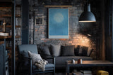 Paul Sinus Wandbild in 40x60cm Vogelschwarm vor großem Mond auf blauem Himmel