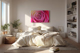 Sinus Art Wandbild 120x80cm Nahaufnahme einer geöffneten Rose mit weichen Übergängen und natürlicher Symmetrie