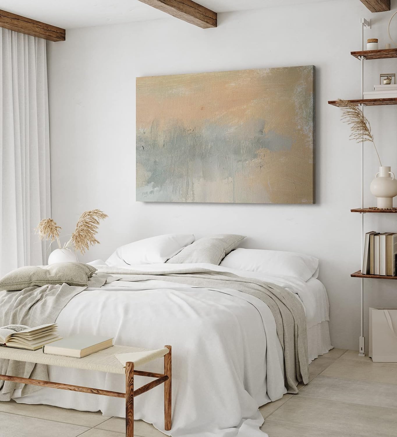 Paul Sinus Wandbild 120x80cm Abstrakte Struktur Beige Farbe Modern Kunstvoll