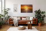 Sinus Art Wandbild 120x80cm Straße führt ins Licht und erzeugt Tiefe und symbolische Weite