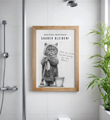 Paul Sinus Poster/Leinwandbild/Rahmenoption Lustiges Katzenbild – Freche Klo-Deko für dein Gäste-WC – Perfekt für saubere Ordnung