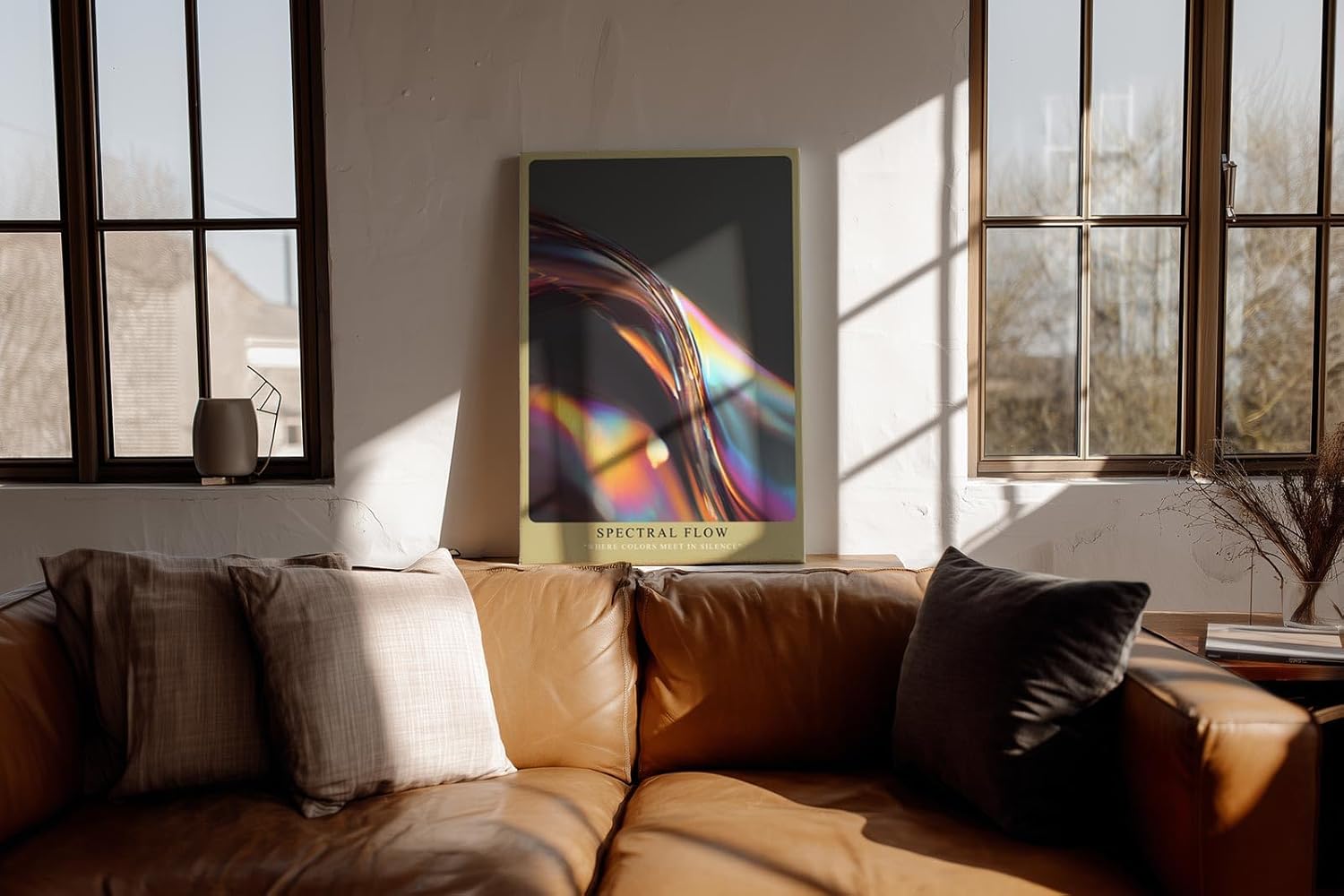 Paul Sinus Wandbild in 40x60cm Spectral Flow – minimalistisches Farbspiel in fließenden Kurven und schillernden Reflexionen für elegante Raumgestaltung