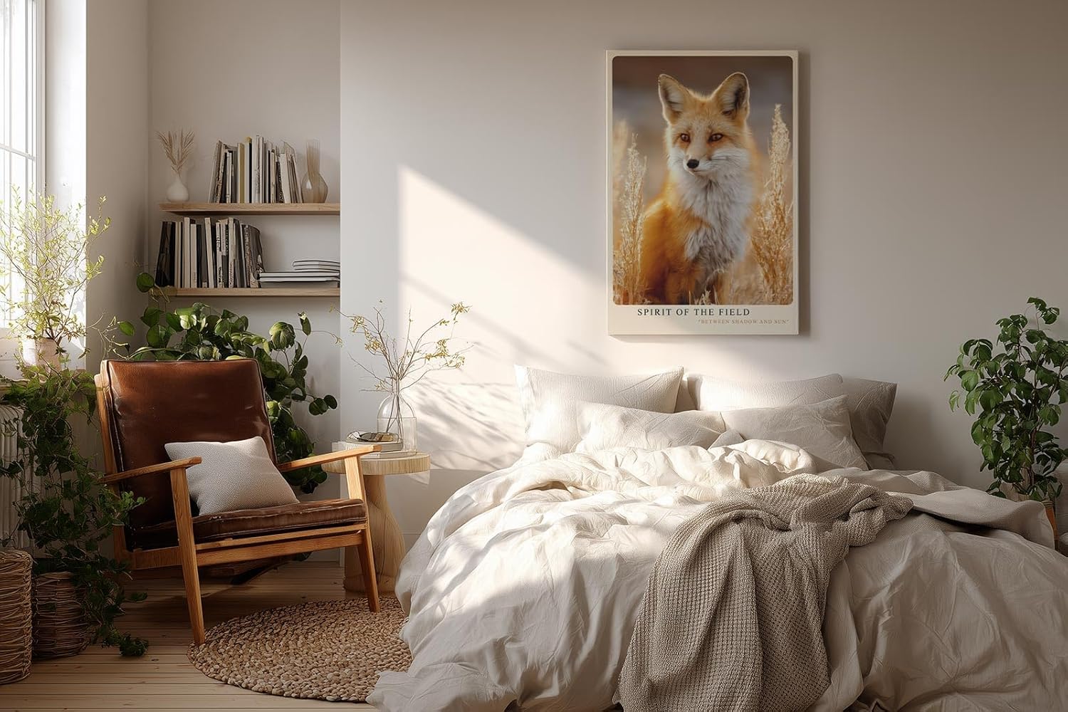 Paul Sinus Wandbild in 40x60cm Spirit of the Field – Naturgetreues Fuchs­porträt im goldenen Feldlicht