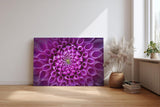 Sinus Art Wandbild 120x80cm Symmetrische Blütenarchitektur in kräftigem Violett mit ausdrucksstarker Mitte