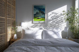 Paul Sinus Kunstdruck 40x60cm Dolomiten mit dramatischem Himmel und Almhütten – Alpenpanorama aus Italien